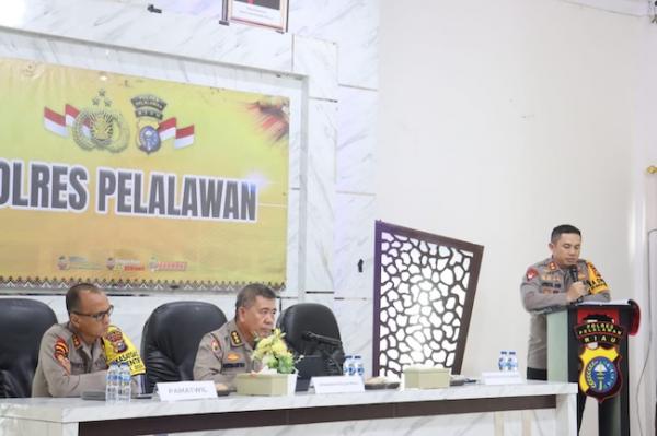 Irwasda Polda Riau Tinjau Kesiapsiagaan Polres Pelalawan Jelang Hari Pencoblosan