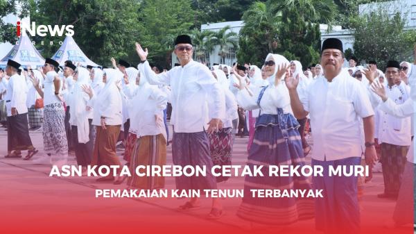 ASN Kota Cirebon Cetak MURI Pemakaian Sarung Tenun, Dorong Pelestarian Budaya dan Ekonomi Lokal