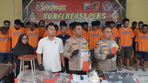 Polresta Sidoarjo Ungkap 53 Kasus Perjudian dan Ringkus 56 Tersangka