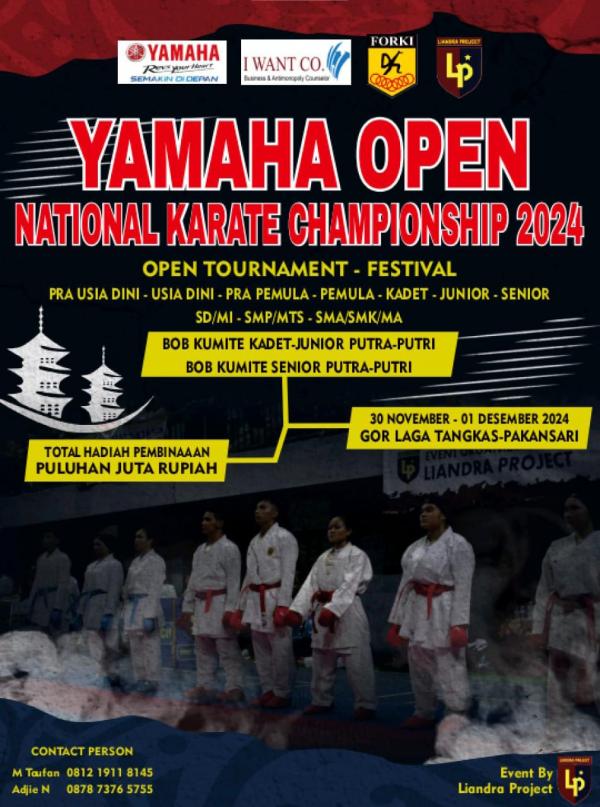 1000 Karateka Ikuti Yamaha Open National Karate Championship 2024 di Pakansari Kabupaten Bogor