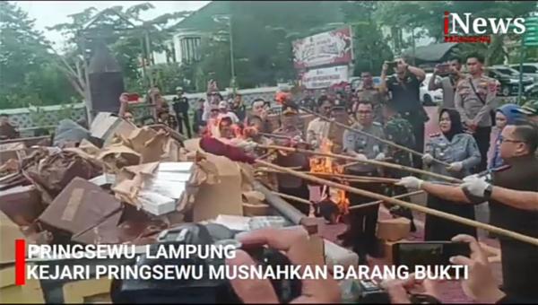 Video Pemusnahan Barang Bukti 49 Perkara: Kejari Pringsewu