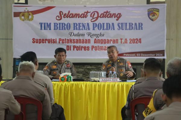 Supervisi Pelaksanaan Anggaran 2024, Polres Polman Terima Kunjungan Tim Biro Rena Polda Sulbar