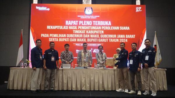 KPU Garut Gelar Rapat Pleno Terbuka Rekapitulasi Perolehan Suara Pilkada Serentak 2024