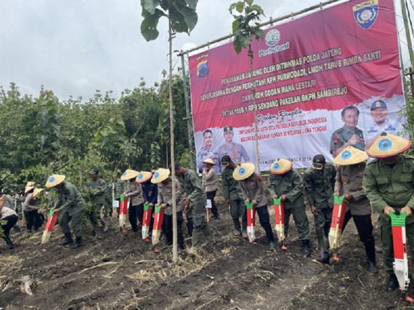 Dukung Ketahanan Pangan, Polri dan Perhutani Tanam Jagung di RPH Sendangpakelan