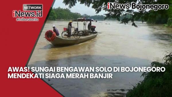 Awas! Sungai Bengawan Solo di Bojonegoro Mendekati Siaga Merah Bencana Banjir