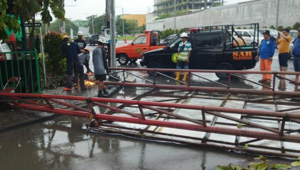 Sukoharjo Hujan Disertai Angin Kencang, Baliho Roboh dan Sejumlah Pohon Tumbang