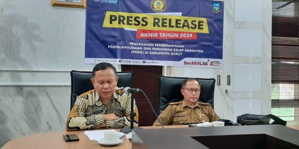 Tim Terpadu P4GN BNNK Garut Gelar Press Release Upaya di Tahun 2024