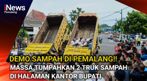 Video: Demo Sampah di Pemalang, Massa Buang Sampah di Halaman Kantor Bupati