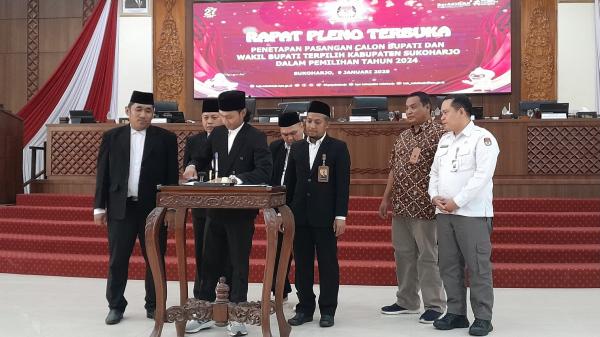 Resmi, KPU Sukoharjo Tetapkan Etik-Sapto Paslon Terpilih Pilkada 2024