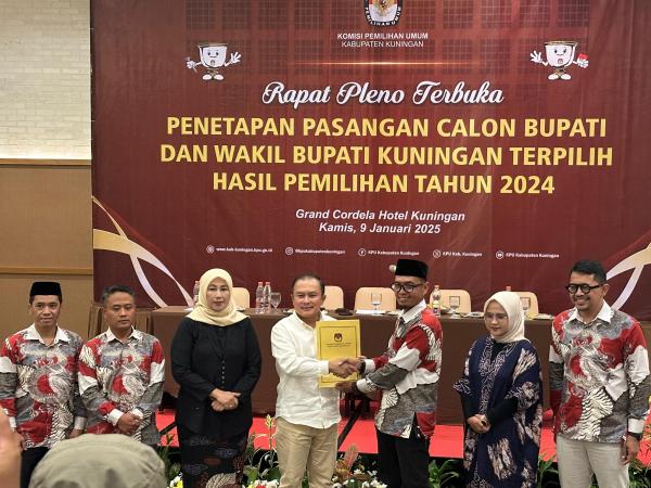 KPU Kuningan Resmi Tetapkan Bupati-Wakil Bupati Terpilih