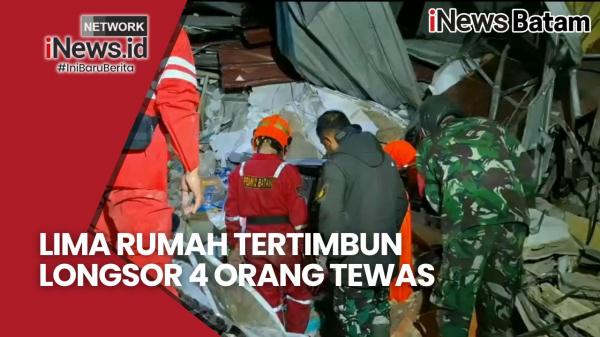 Lima Rumah Tertimbun Longsor 4 Orang Tewas