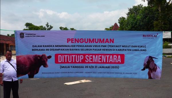 Wabah PMK Meluas Operasional Pasar Hewan di Lumajang Ditutup Sementara