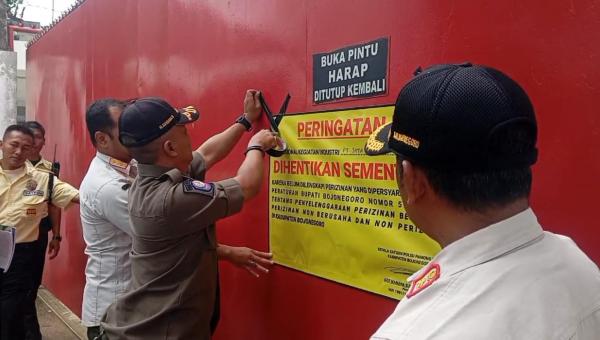 Satpol PP Pemkab Bojonegoro Tutup Paksa PT Sata Tec, Ini Penyebabnya