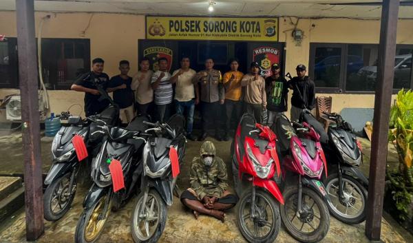 Tim Macan Polsek Sorong Kota Berhasil Bongkar Jaringan Curanmor, Satu Pelaku Ditangkap, Dua Buron