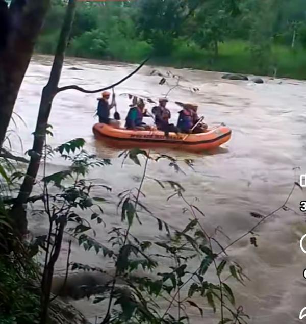 Pencarian Bocah yang Diduga Hanyut di Way Umpu Banjit oleh BPBD Way Kanan dan Tim Belum Berhasil