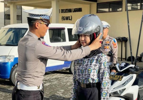 Satlantas Polres Lampung Selatan Gelar Safety Riding Ke Para Pelajar SMK