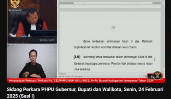 Tok! Paris-Islam Resmi Jadi Pemenang Pilkada Jeneponto, MK Tolak Permohonan Coblos Ulang