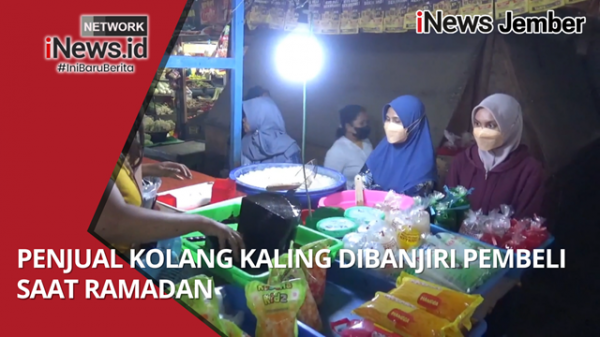 Penjual Kolang Kaling di Pasar Tanjung Jember Dibanjiri Pembeli Saat Ramadan