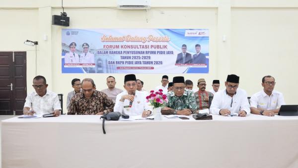 Bupati dan Wabup Hadiri Forum Konsultasi Publik Rencana Pembangunan RPJMK Pidie Jaya