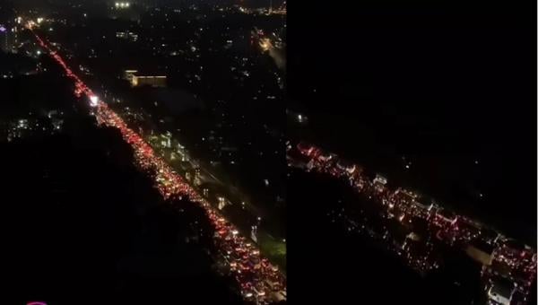 Penampakan Macet Horor di Jalan Soekarno-Hatta akibat Lampu Merah Gedebage Bandung Banjir