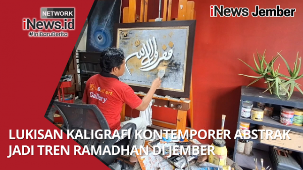 Lukisan Kaligrafi Kontemporer Abstrak Jadi Tren Ramadhan di Jember