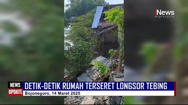 Video Detik-Detik Rumah Warga di Balen Bojonegoro, Terseret Longsor Tebing Bengawan Solo
