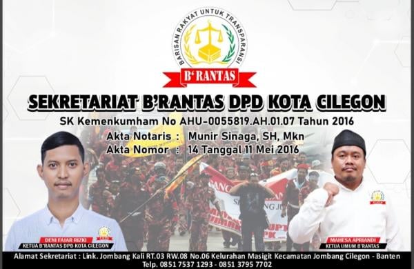 Ketua DPD B'RANTAS Cilegon Imbau Kepada Jajaranya Agar Tidak Minta Jatah THR Industri