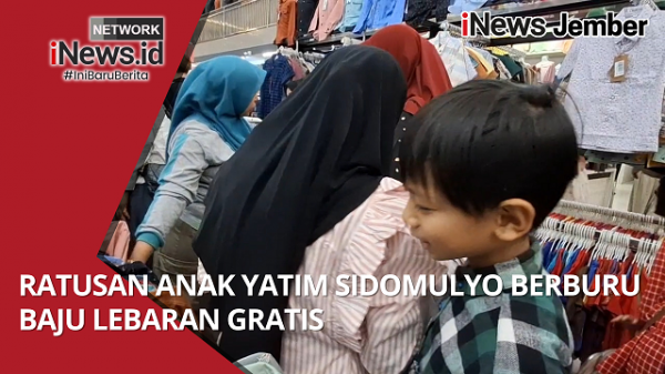 Ratusan Anak Yatim Sidomulyo Berburu Baju Lebaran Gratis
