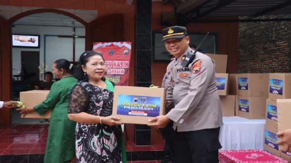 Polres Sragen Tebar Kepedulian Melalui Kegiatan Minggu Kasih di Gereja Kristen Jawa Jagan