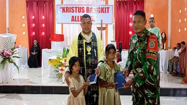 TNI Perbatasan dan Umat Kristiani dalam Bingkai Paskah 2025 di Timor Tengah Utara