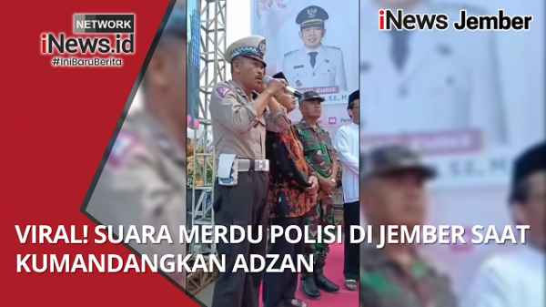 Viral! Suara Merdu Polisi di Jember Saat Kumandangkan Adzan