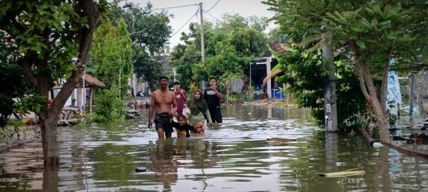Ratusan Rumah di Gresik Terendam Banjir Akibat Meluapnya Sungai Bengawan