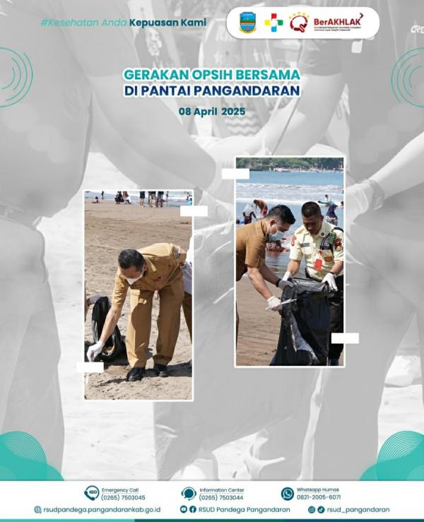 Peduli Lingkungan, RSUD Pandega Turut Sukseskan Bersih-Bersih Pantai Pangandaran