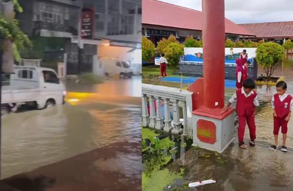 Banjir Rendam Jalan dan Sekolah di Sinjai Akibat Hujan Deras