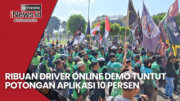 Ribuan Driver Online Demo Tuntut Potongan Aplikasi 10 Persen
