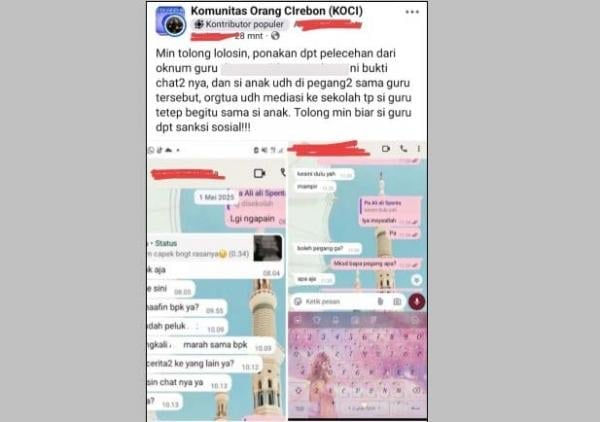 GEMPAR! Oknum Guru SMP di Cirebon Kirim Chat Cabul ke Siswi, Langsung Dinonaktifkan!
