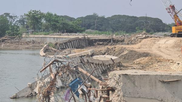 5 Bulan Ambruk, Begini Kondisi Proyek Tebing Rp40 Miliar di Bengawan Solo Bojonegoro