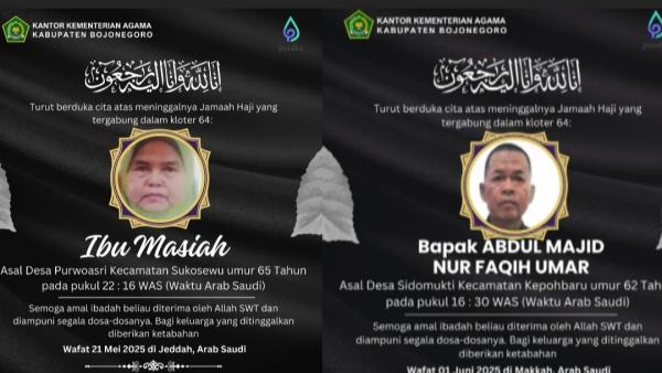 Dua Jemaah Haji Asal Bojonegoro Meninggal Dunia di Tanah Suci, Berikut Data dan Kronologinya