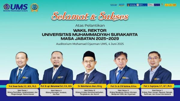 UMS akan Lantik 5 Wakil Rektor Baru, Siap Akselerasi Visi World Class University 2029