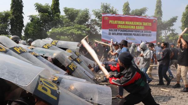 Latihan Taktis, Polres Boyolali Siap Hadapi Konflik Sosial