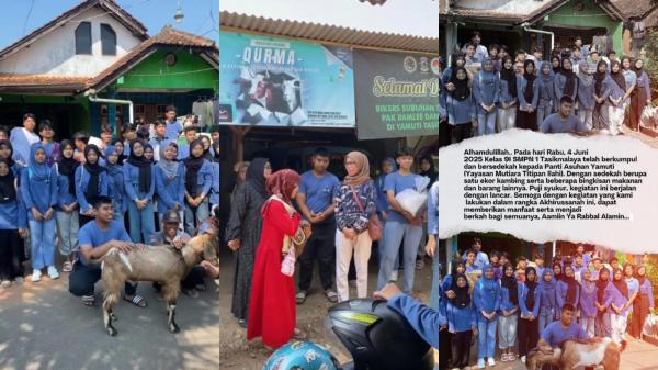 Tanpa Perpisahan Mewah, Siswa Kelas 9i SMPN 1 Tasikmalaya Pilih Berbagi Hewan Kurban dari Uang Kas