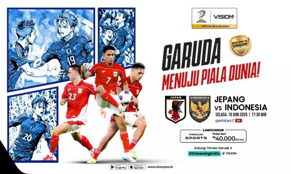 Timnas Indonesia Hadapi Jepang, Laga Hidup-Mati Disiarkan Langsung di Vision+