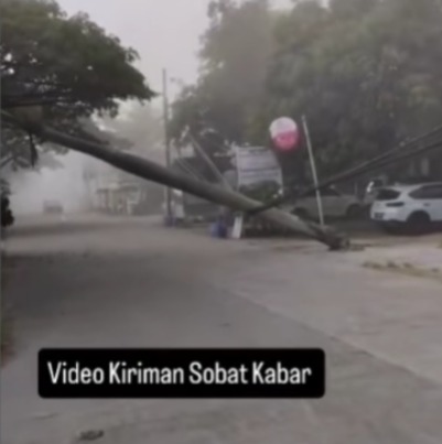 Angin Kencang Terjang Cilegon, Pohon Tumbang Timpa Jalanan di Taman Cilegon Indah