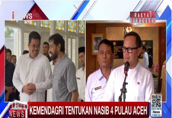 BREAKING NEWS Polemik 4 Pulau Aceh-Sumut: Kemendagri Temukan Bukti Baru, Segera Lapor Presiden