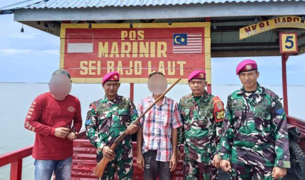 Satgas Pam Ambalat Amankan Senjata Ilegal di Perbatasan