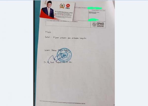 BREAKING NEWS! Heboh Ada Memo Diduga Milik Wakil Ketua DPRD Banten, Titip Siswa Baru SMAN di Cilegon