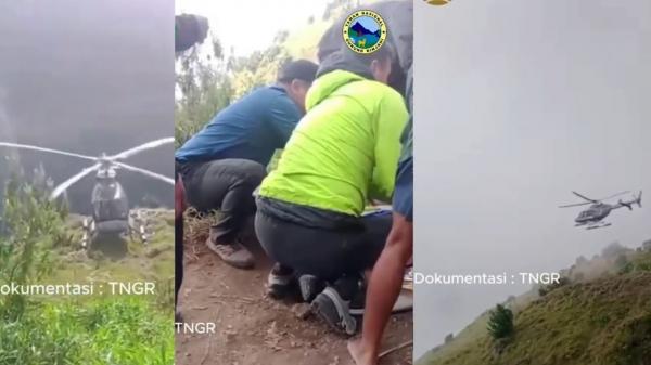 Update Terbaru Pendaki Asal Swiss Terpeleset di Gunung Rinjani, Dievakuasi dengan Helikopter ke Bali