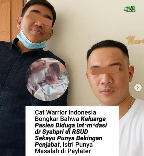 Komunitas Cat warrior Indonesia Sebut Pelaku Intimidasi Dokter di Sekayu Sumsel Dibekingi Pejabat