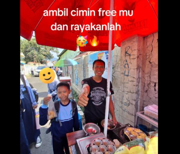 Viral, Pria Pedagang Cimin Berhati Mulia Ini Gratiskan Cimin untuk Anak Pintar dan Berprestasi