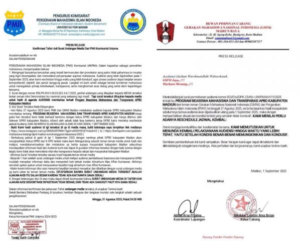 Mendadak, Dua Organisasi Mahasiswa Tunda Audiensi dengan DPRD Kabupaten Madiun